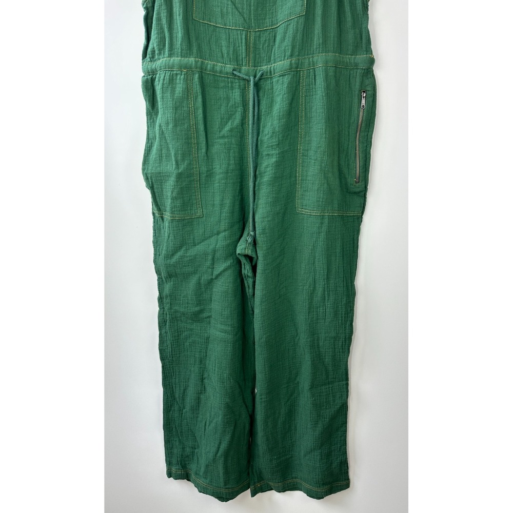 Urban Outfitters Tina Textured Gauze Jumpsuit Green Wide Leg One Piece Medium - Picture 15 of 16